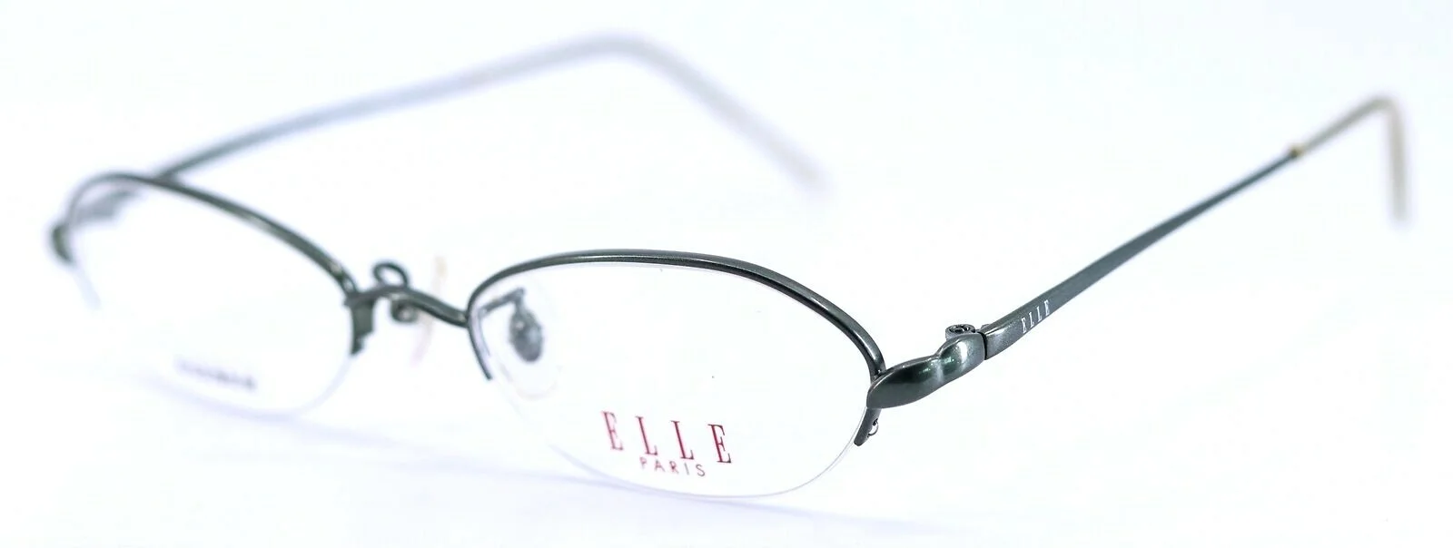 ELLE EL25901E Asian Fit GN Green Oval Womens Eyeglasses Frames 49-18-135 JAPAN