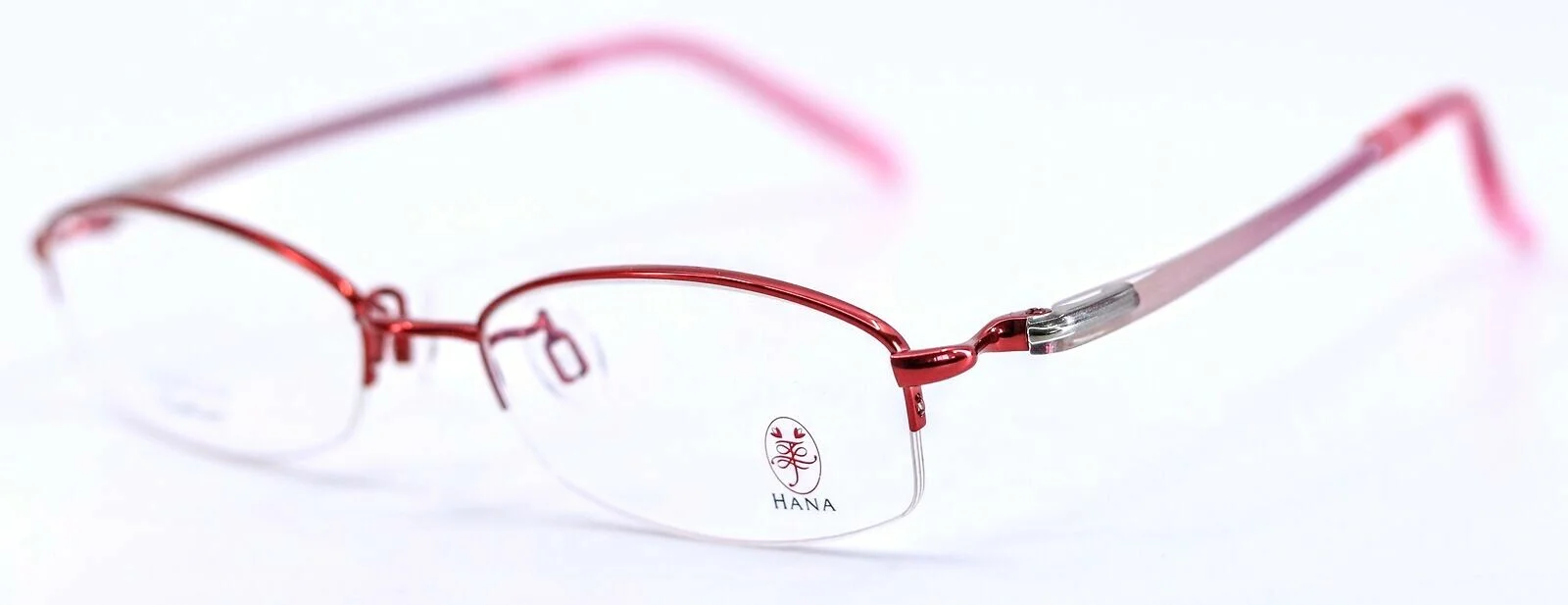 HANA By Charmant AA3864 Asian Fit RE Red Titanium Womens Eyeglasses 50-17-135