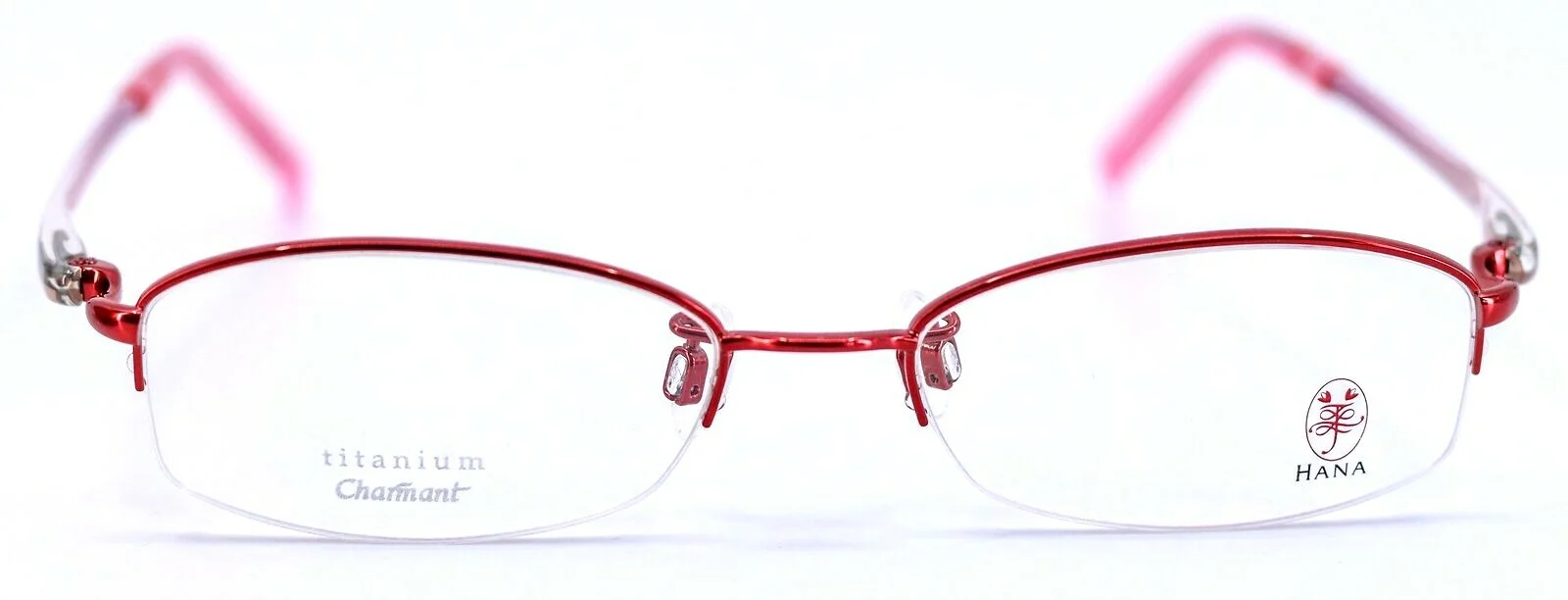 HANA By Charmant AA3864 Asian Fit RE Red Titanium Womens Eyeglasses 50-17-135 3