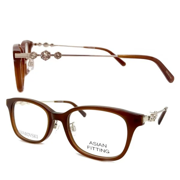 Swarovski SK 5464-D 050 Brown Plastic Eyeglasses Frame 50-18-145 Asian Fitting
